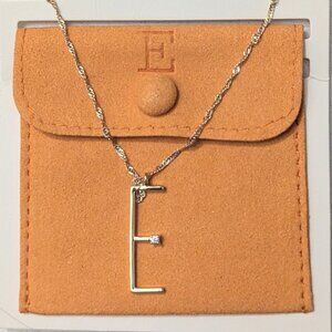 Brand New Gold Dipped A New Day Necklace with "E" pendant & clear Sparkle Stone!